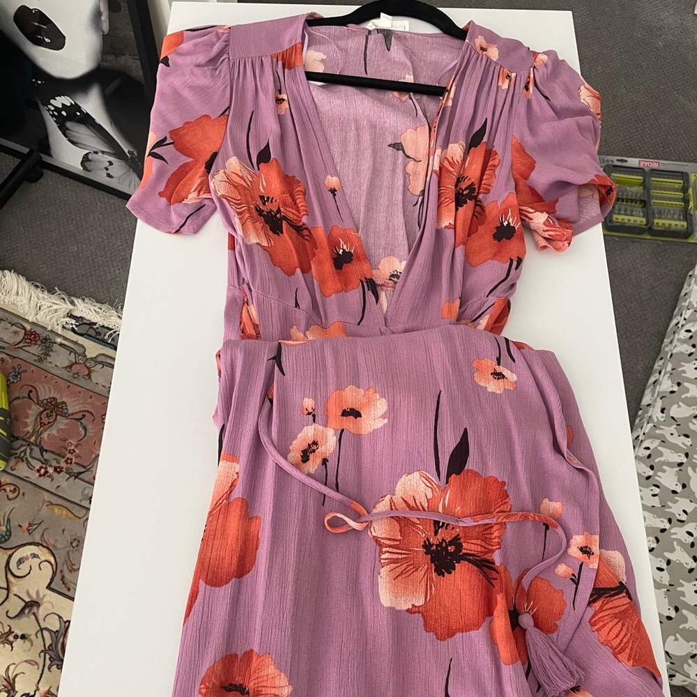 Maxi dress floral print wrap top